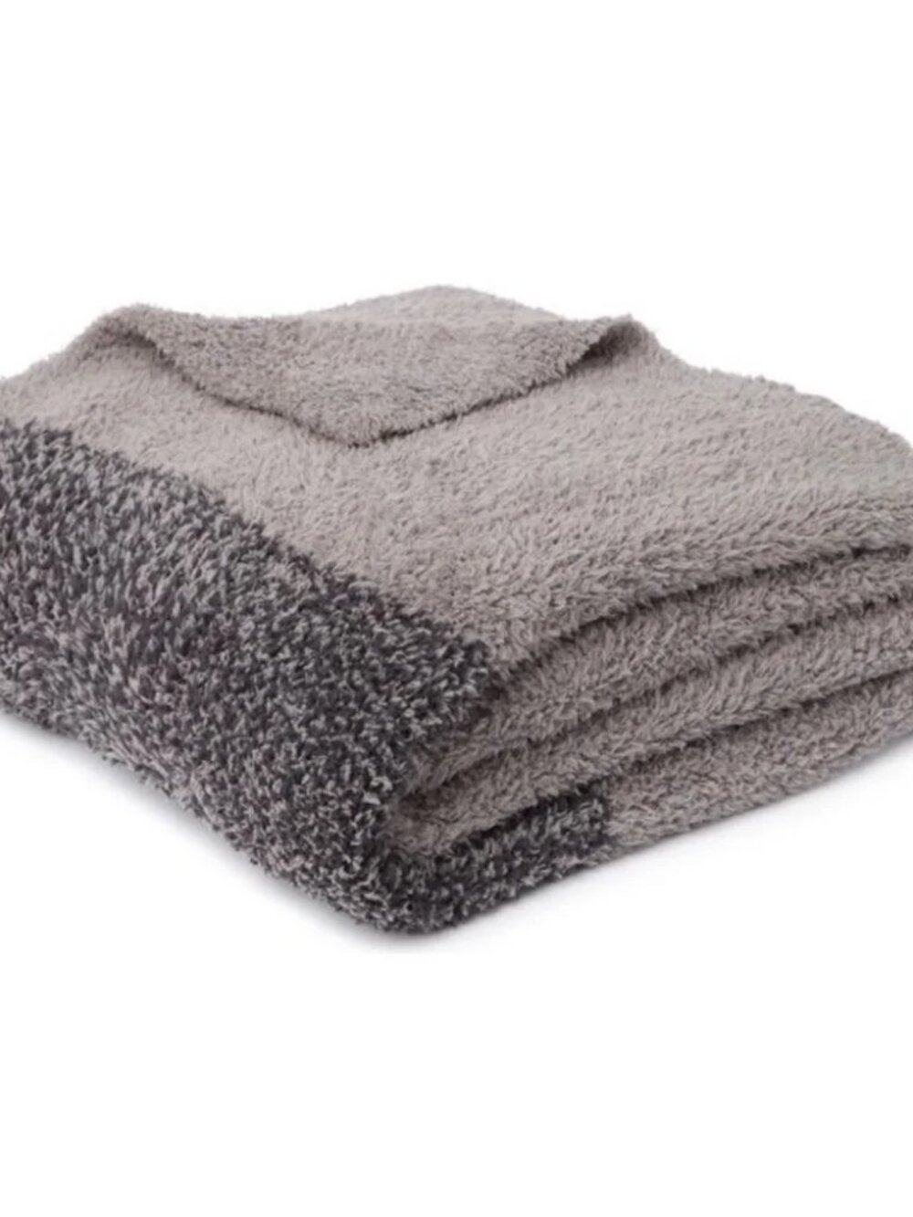 Barefoot Dreams Luxe Heathered Stripe Throw Blanket PEWTER BLACK